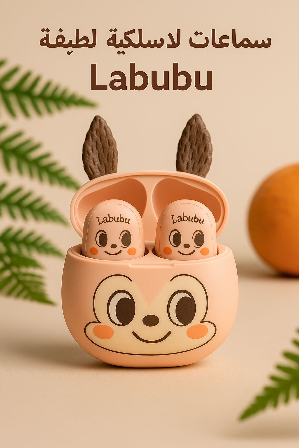 . سماعات لاسلكية Labubu مع علبة شحن كيوت وشخصية لطيفة 💕